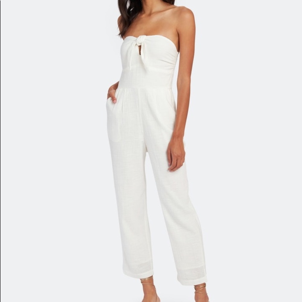 L*Space White Strapless Jumpsuit